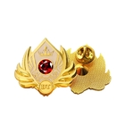 Diamond-Encrusted Metal Badge