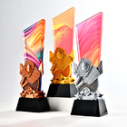 Pickleball Themed Color Printed Crystal Trophy